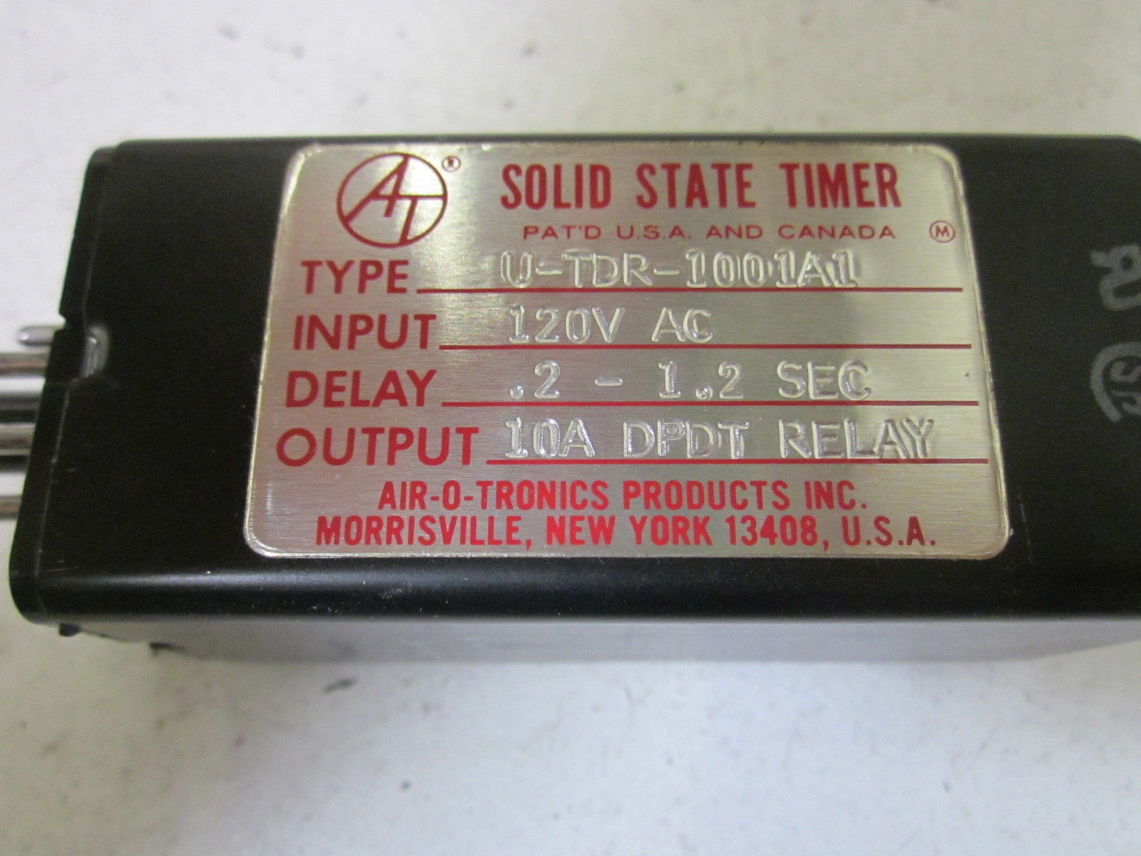 AIR-O-TRONICS U-TDR-1001A1 SOLID STATE TIMER .2-1.2 SEC. NSMP
