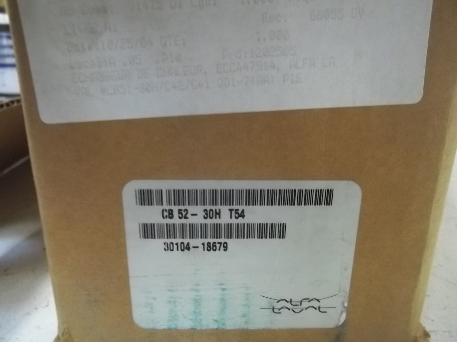 ALFA LAVAL CB52-30HT54 REFRIGERANT HEAT EXCHANGER NSMP