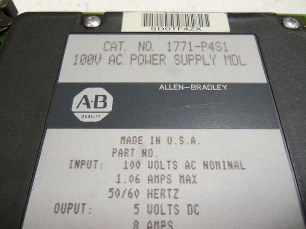 ALLEN BRADLEY 1771-P4S1 POWER SUPPLY MODULE UNMP