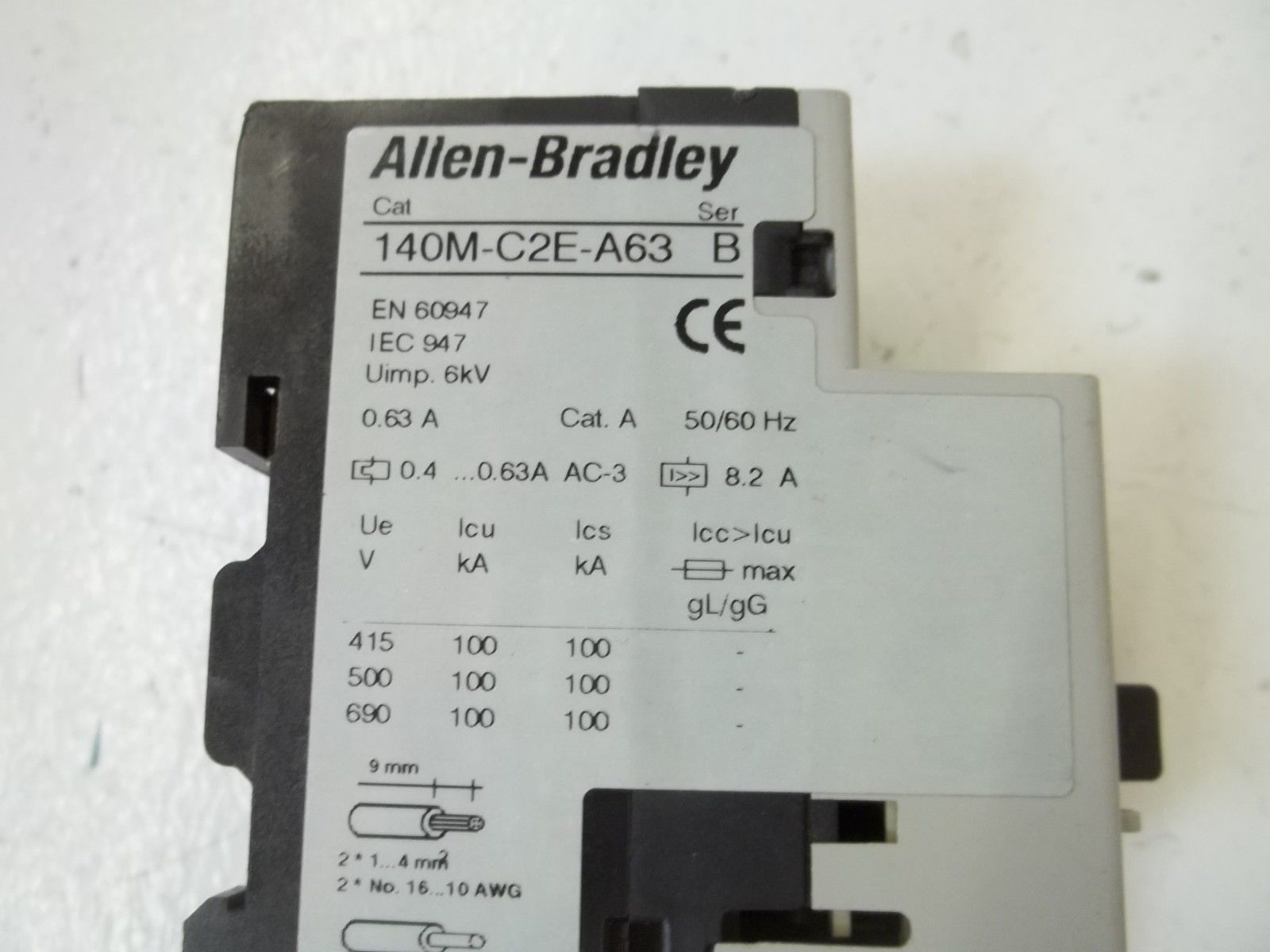 ALLEN BRADLEY 140M-C2E-A63 SER.B MOTOR STARTER PROTECTOR 0.4-0.63A UNMP