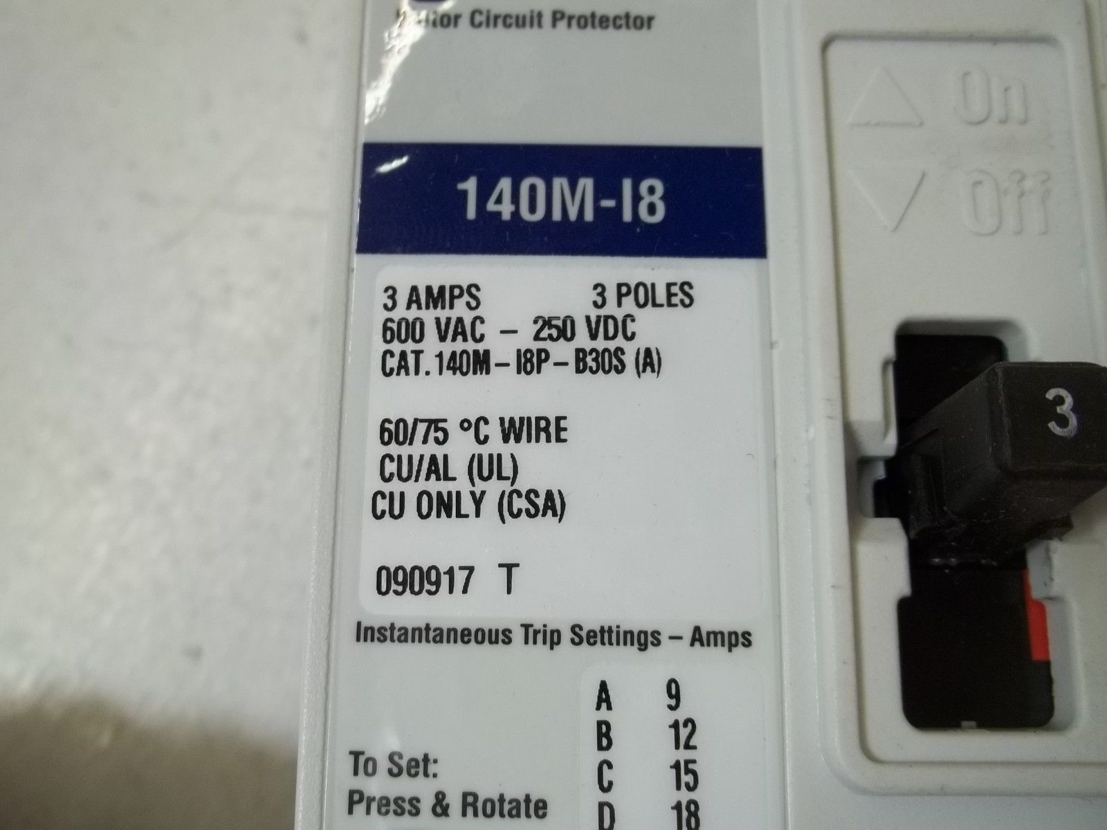 ALLEN BRADLEY 140M-I8P-B30S CIRCUIT BREAKER (MCP) NSMP