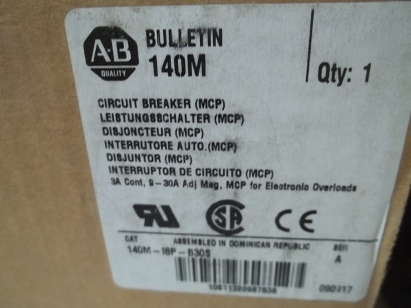ALLEN BRADLEY 140M-I8P-B30S CIRCUIT BREAKER (MCP) NSMP