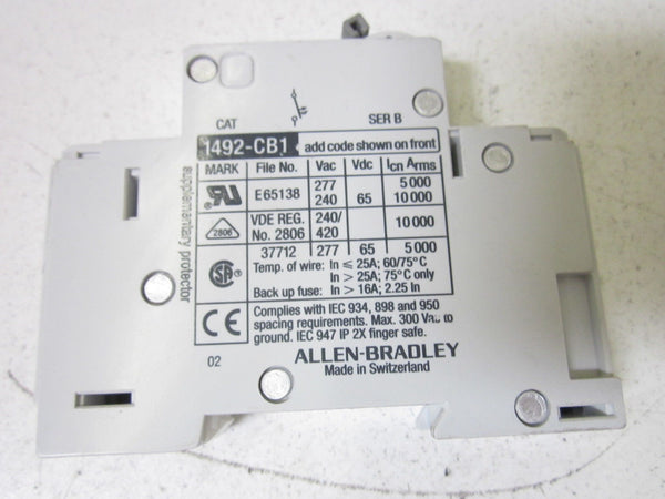 ALLEN BRADLEY 1492-CB1G040 SER. B CIRCUIT BREAKER 4A NSNP