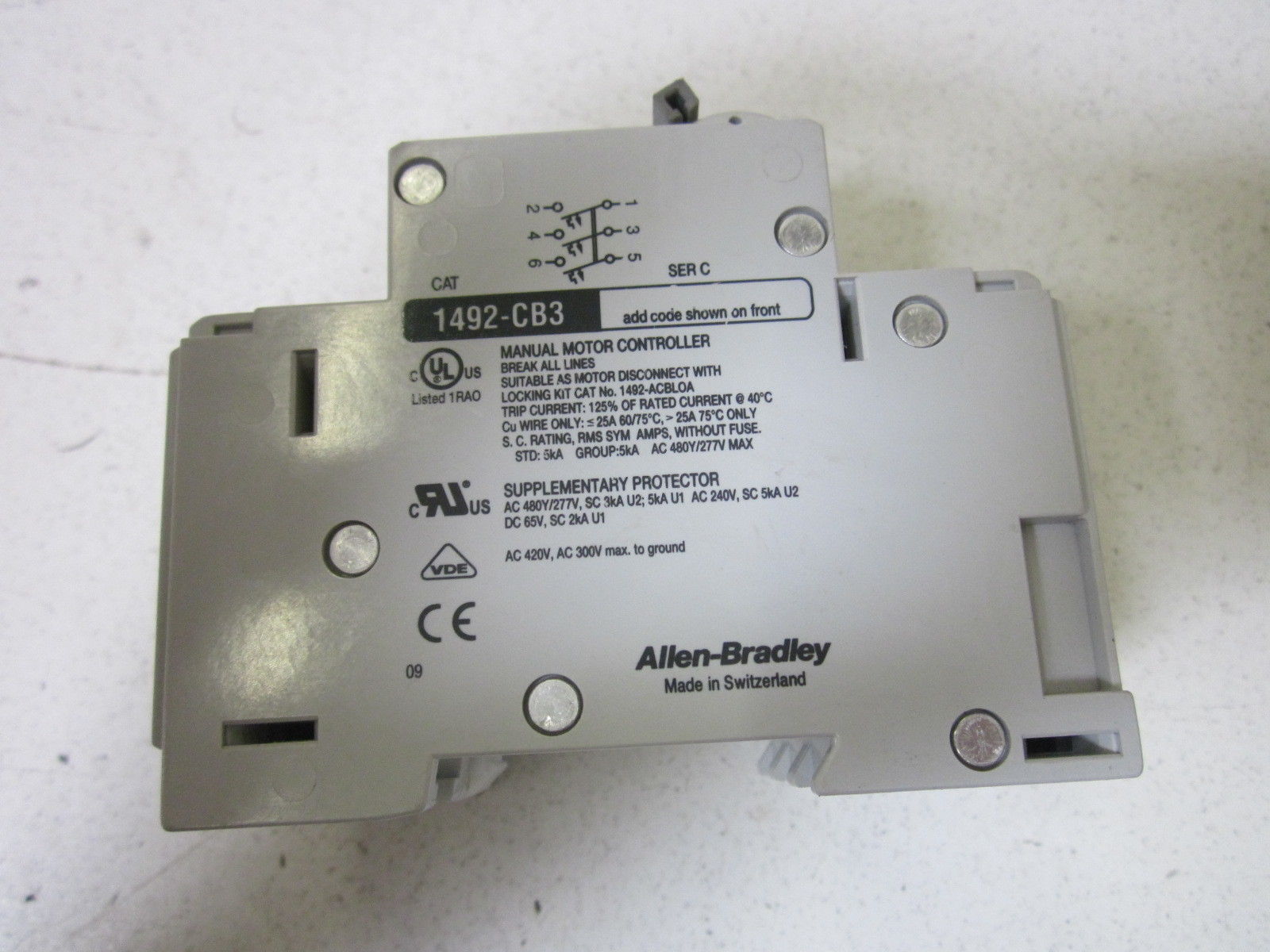 ALLEN BRADLEY 1492-CB3G010 SER. C CIRCUIT BREAKER 1A  NSNP