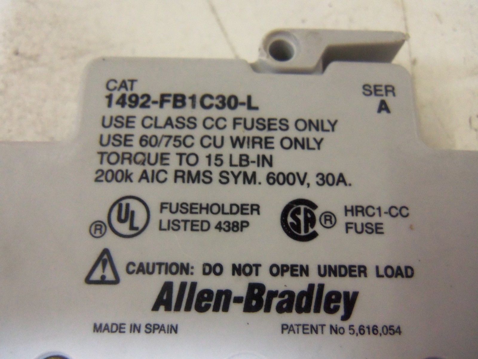 ALLEN BRADLEY 1492-FB1C30-L SER. A FUSE HOLDER UNMP