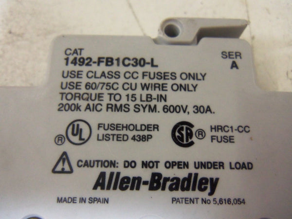 ALLEN BRADLEY 1492-FB1C30-L SER. A FUSE HOLDER UNMP