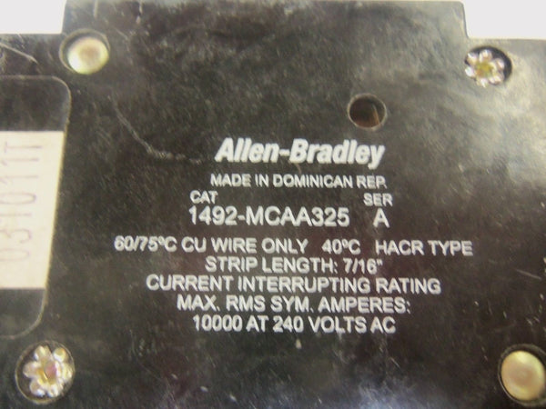 ALLEN BRADLEY 1492-MCAA325 SER. A CIRCUIT BREAKER 25A NSNP