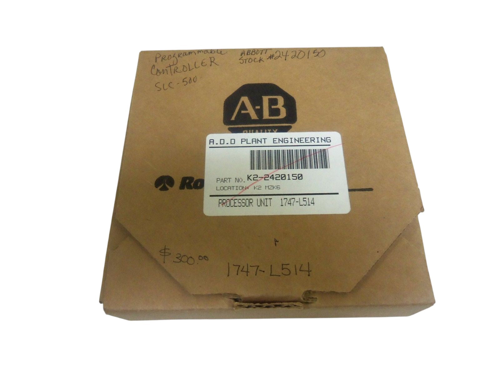 ALLEN BRADLEY SLC 500 1747-L514 SER. A F/W 1 PROCESSOR UNIT NSMP