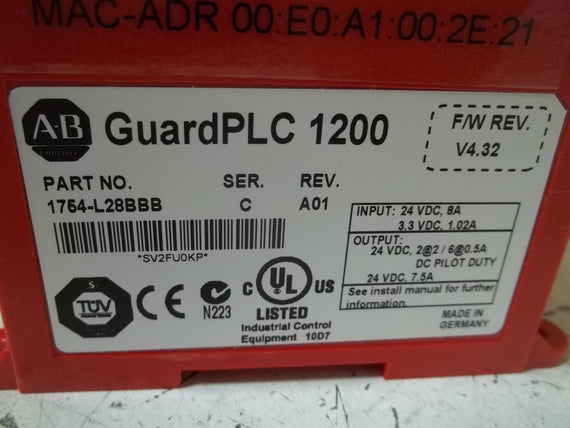 ALLEN BRADLEY 1754-L28BBB SER.C GUARD PLC 1200 *NEW IN BOX*