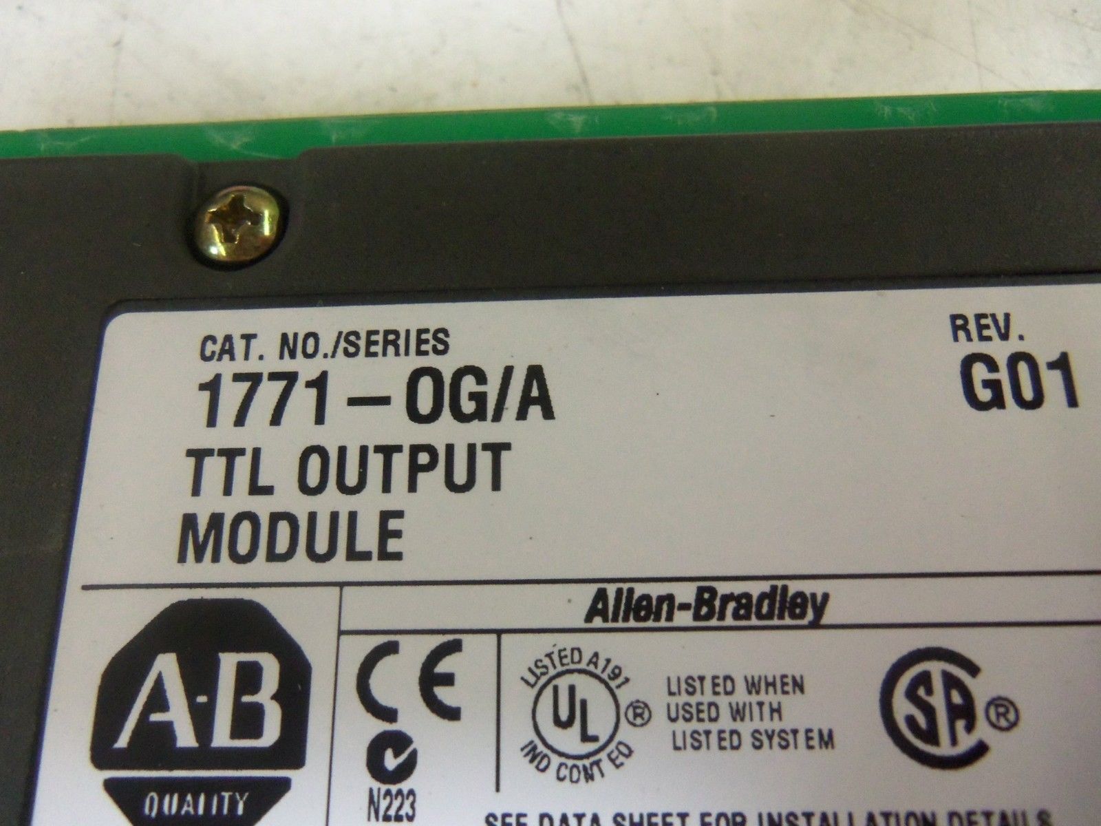 ALLEN BRADLEY 1771-OG SER. A OUTPUT MODULE UNMP