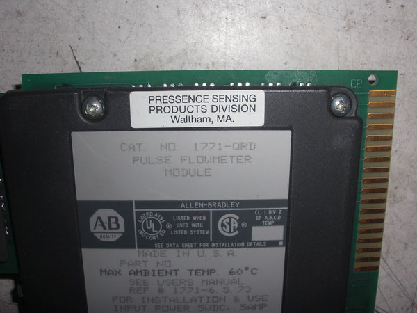 ALLEN BRADLEY 1771-QRD SER. B F/W A PULSE FLOW METER MODULE UNMP
