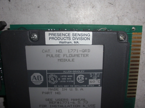 ALLEN BRADLEY 1771-QRD SER. A F/W C PULSE FLOW METER MODULE UNMP