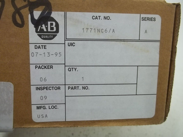 ALLEN BRADLEY 1771-NC6 SER. A ANALOG CABLE DATE: 1995 NSFS