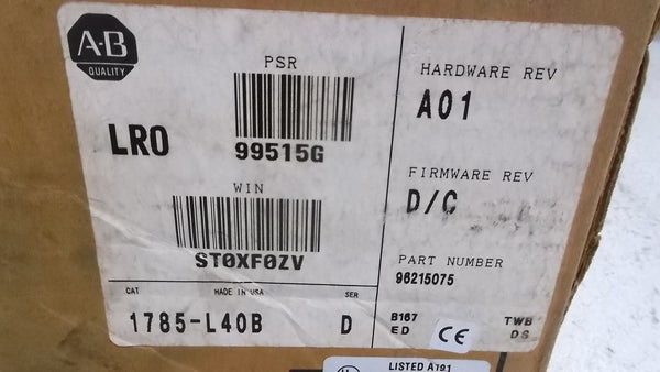 ALLEN BRADLEY 1785-L40B SER. D F/W C NSMP