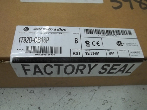 ALLEN BRADLEY 1792D-CB18P SER. B MAXUM I/O BASE DATE: 2003 NSFS