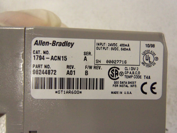 ALLEN BRADLEY 1794-ACN15 SER. A F/W B NSMP