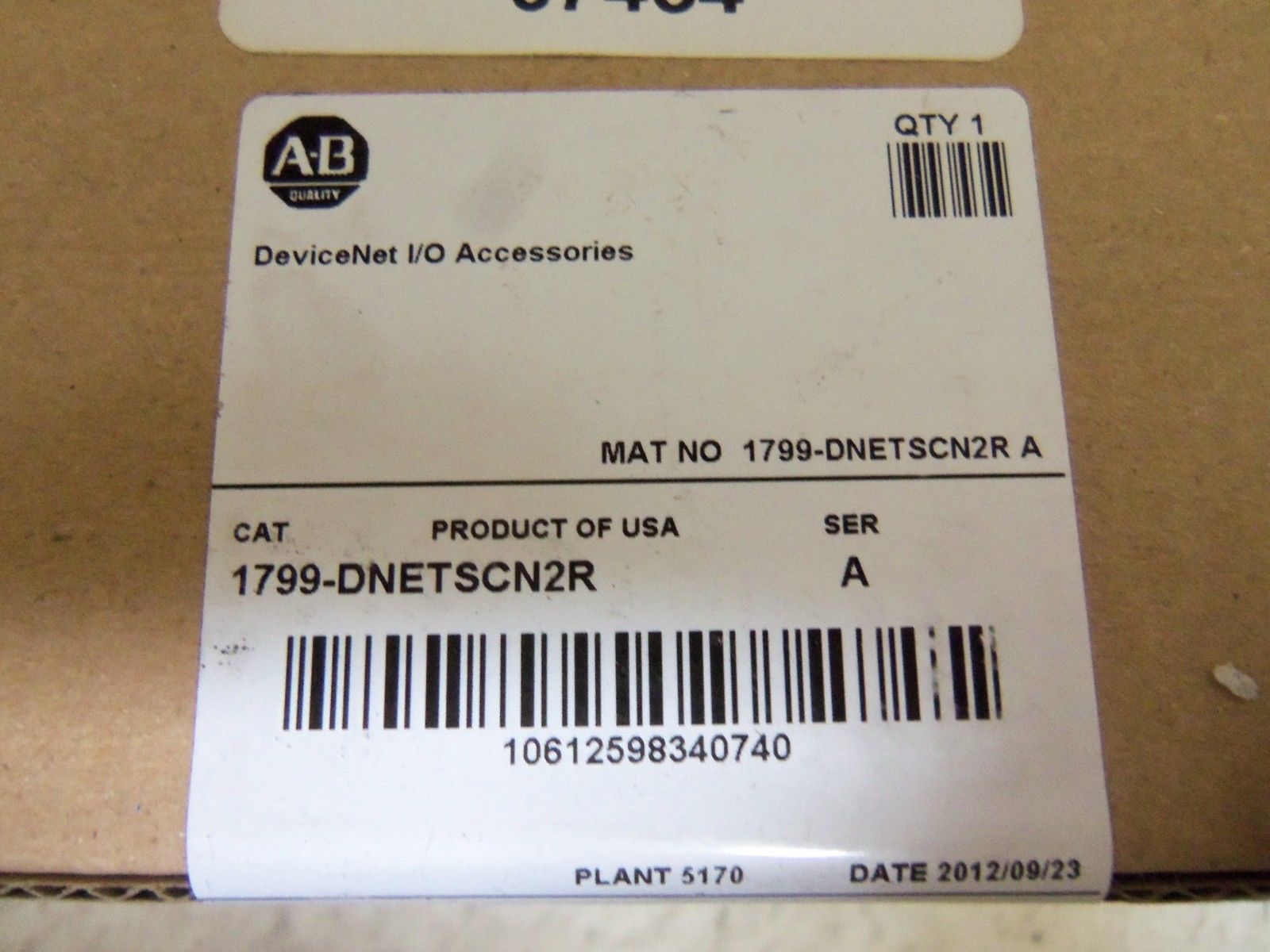 INDUSTRIAL SPARE PART DEVICENET 1799-DNETSCN2R SER. A PLUG DATE: 2012 NSFS