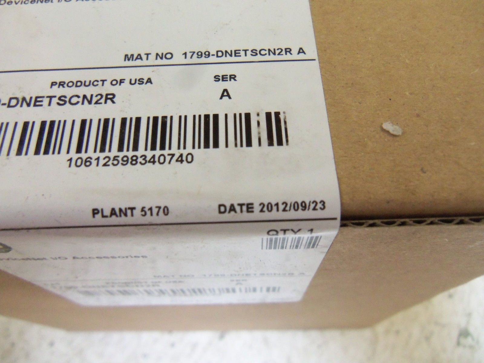 INDUSTRIAL SPARE PART DEVICENET 1799-DNETSCN2R SER. A PLUG DATE: 2012 NSFS