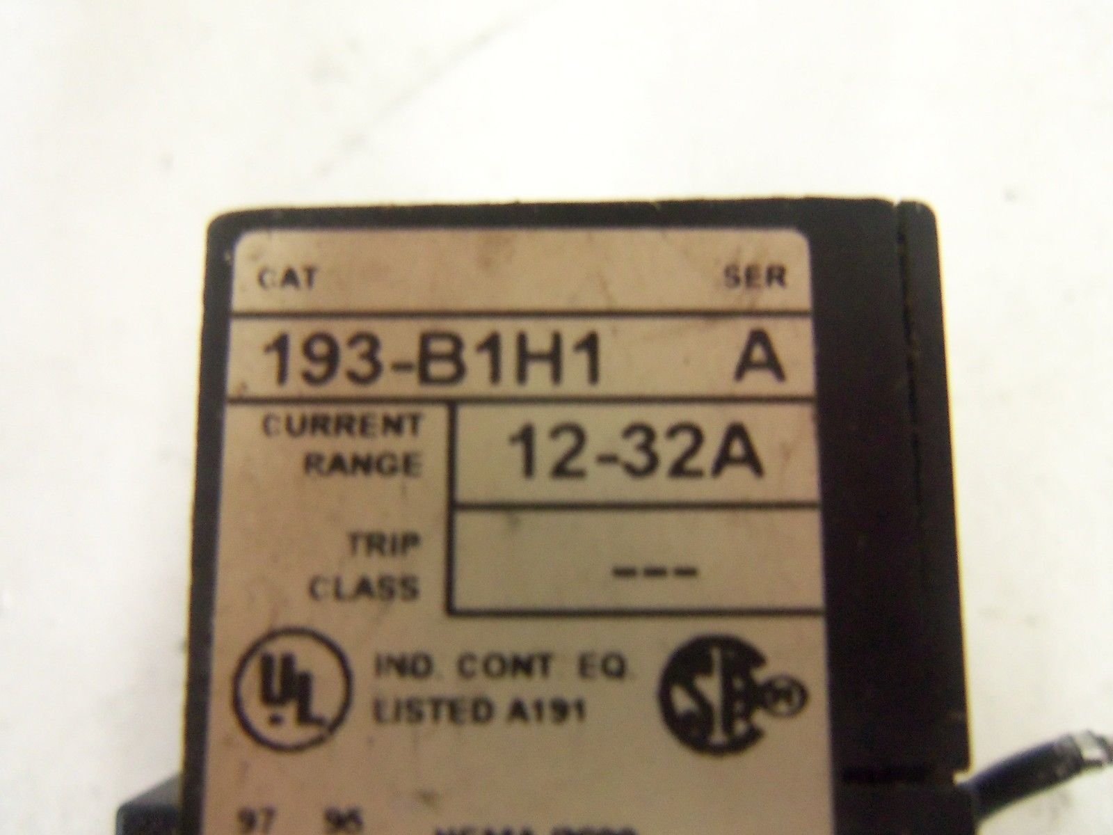 ALLEN BRADLEY 193-B1H1 SERIES A UNMP