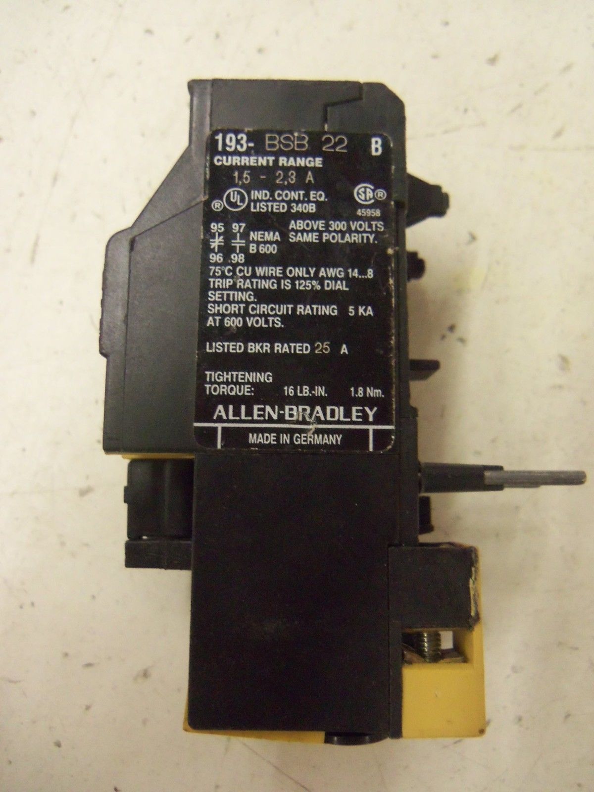 INDUSTRIAL SPARE PART 193-BSB 22 SERIES B NSNP
