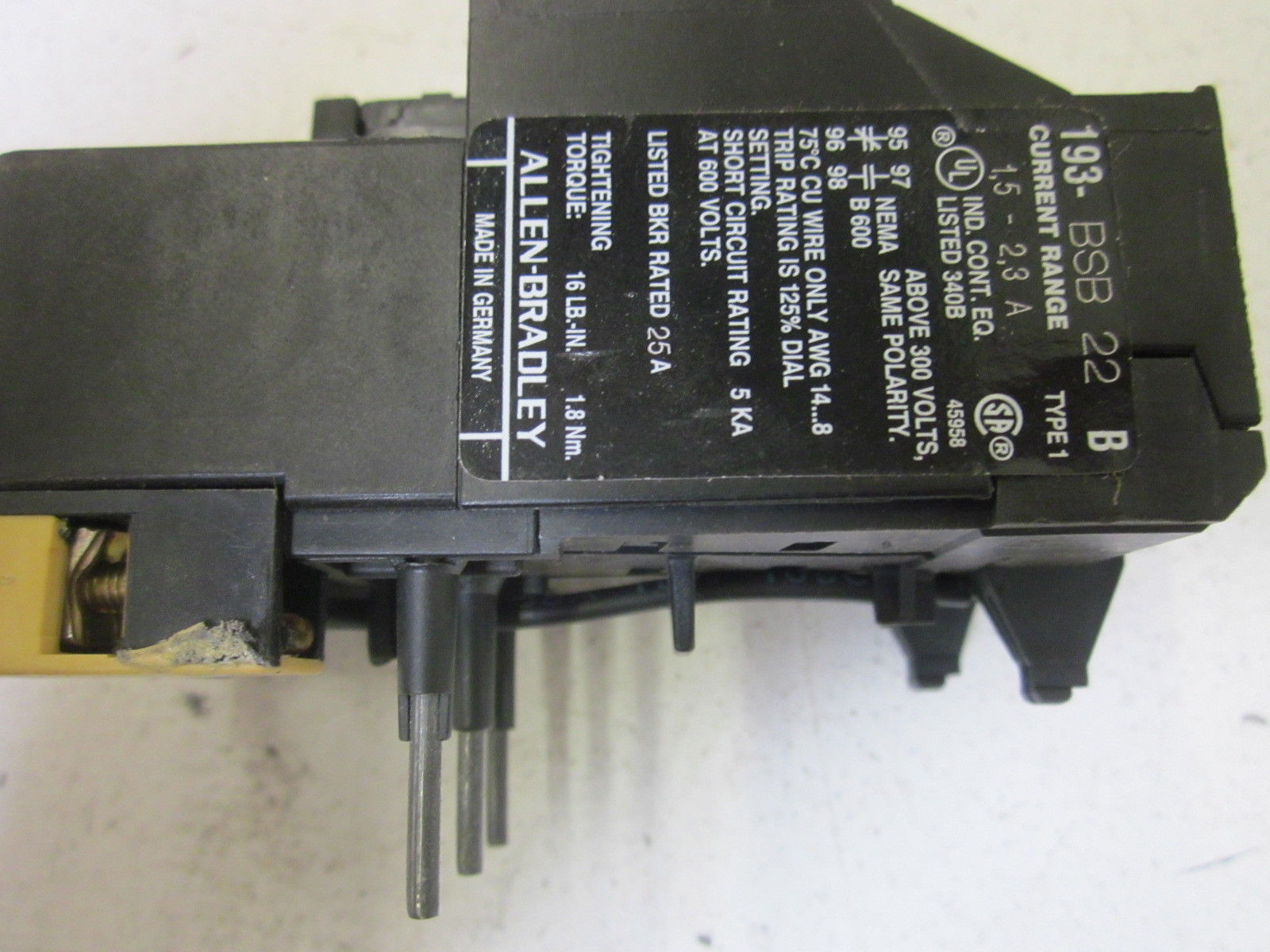 INDUSTRIAL SPARE PART 193 BSB 22 SER.B UNMP