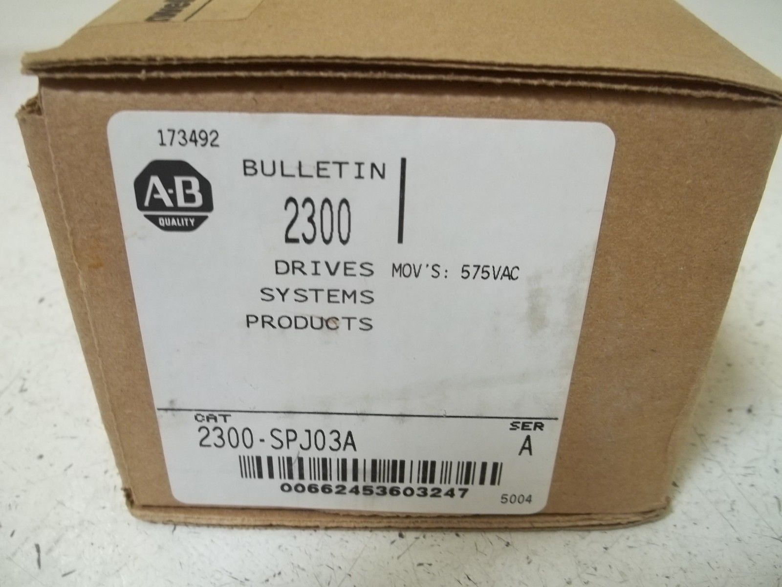 INDUSTRIAL SPARE PART 2300-SPJ03A SER.A MOV'S:575VAC NSFS