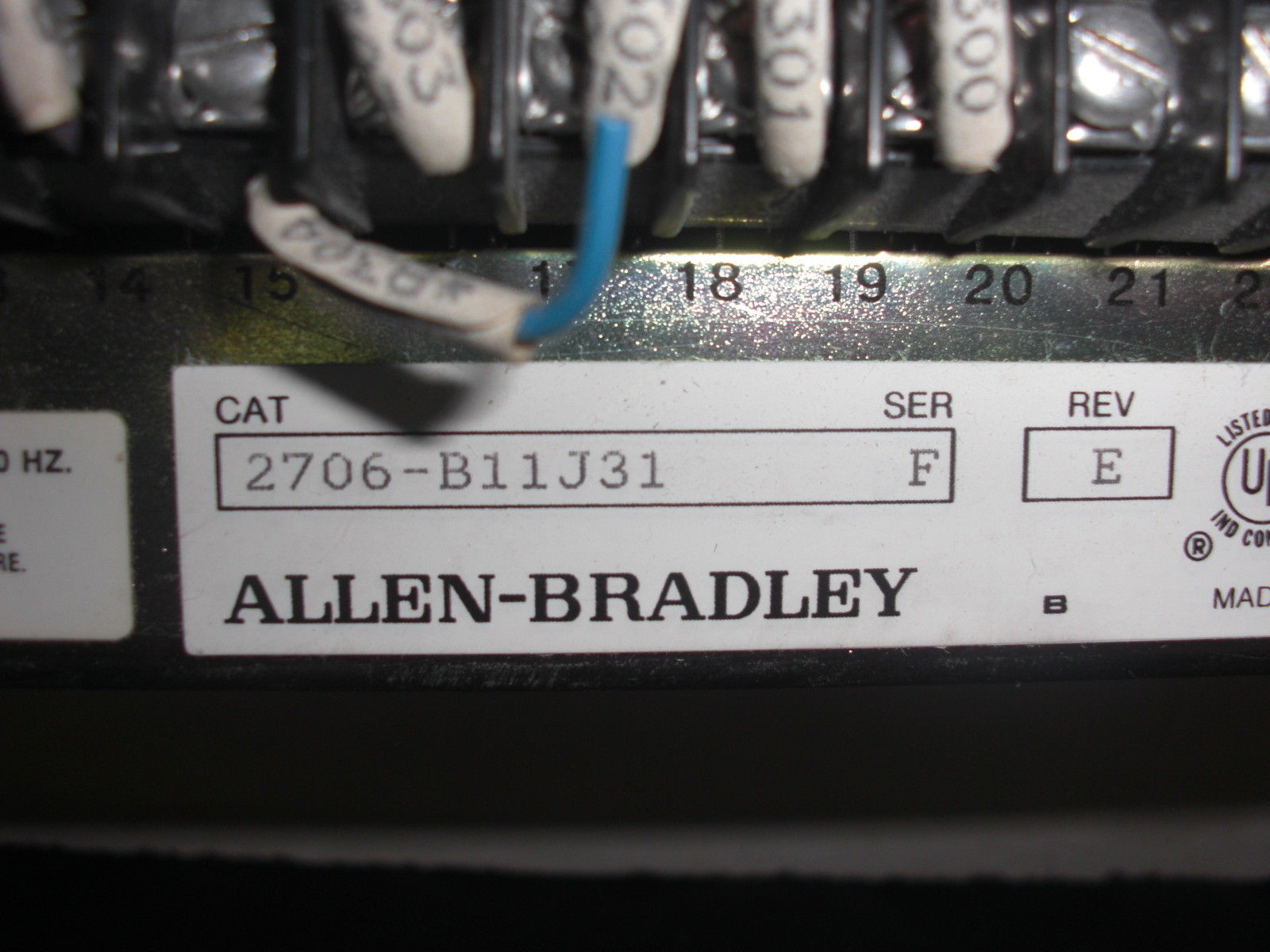 ALLEN BRADLEY DATALINER 2706-B11J31 SER. F REV. E OPERATOR INTERFACE UNMP