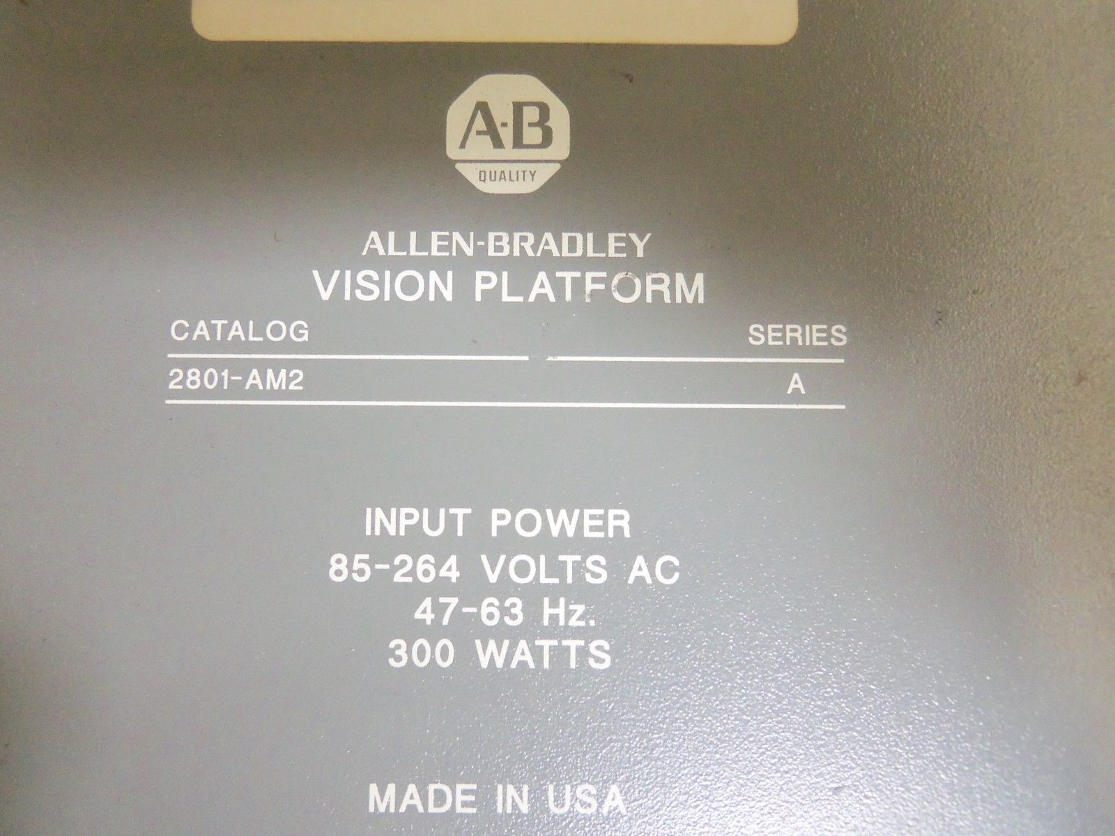 INDUSTRIAL SPARE PART 2801-AM2 SERIES A VISION SYSTEM PLATFORM CHASSIS UNMP