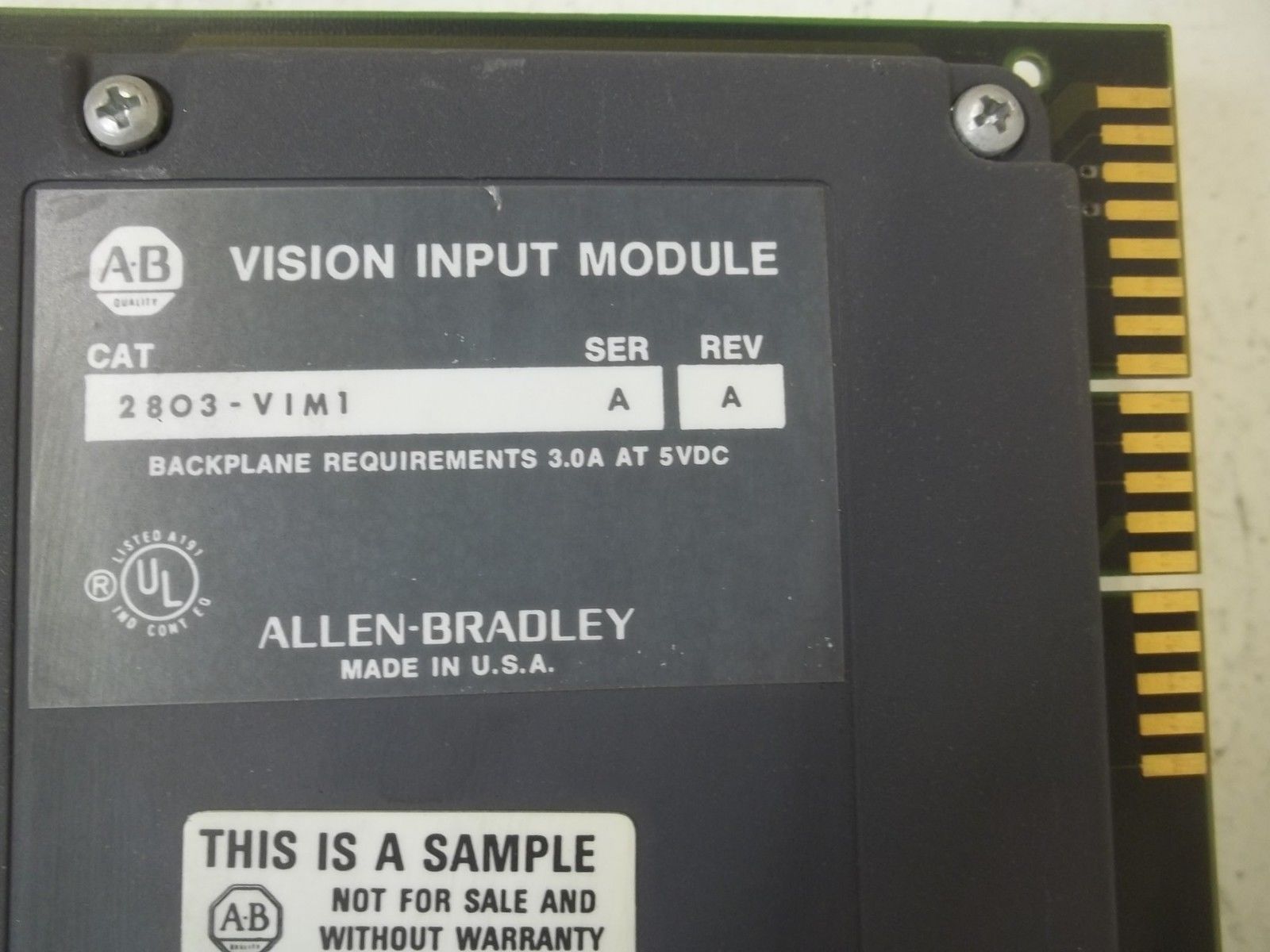 ALLEN BRADLEY 28O3-VIM1 SER.A VISION INPUT MODULE UNMP