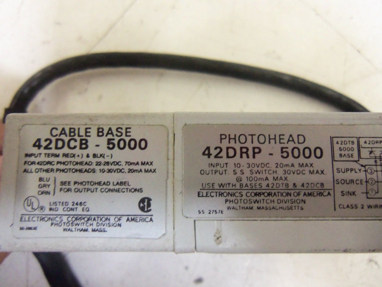 INDUSTRIAL SPARE PART 42DCB-5000 CABLE BASE W/ 42DRP-5000 PHOTOHEAD UNMP