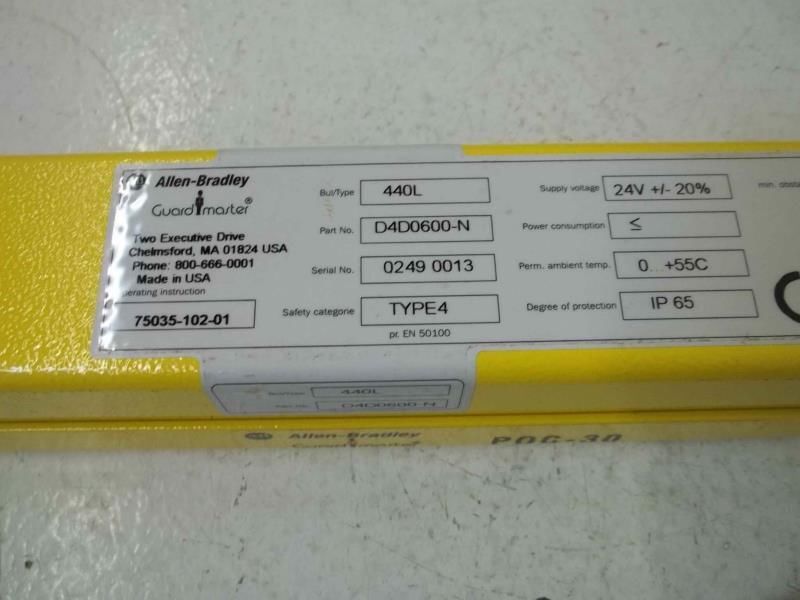 INDUSTRIAL SPARE PART 440L-D4D0600-N LIGHT CURTAIN UNMP