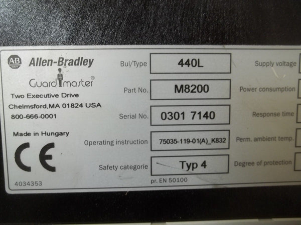 ALLEN BRADLEY 440L-M8200 SAFETY RELAY INTERFACE FOR SAFETY LIGHT CURTAINUNMP