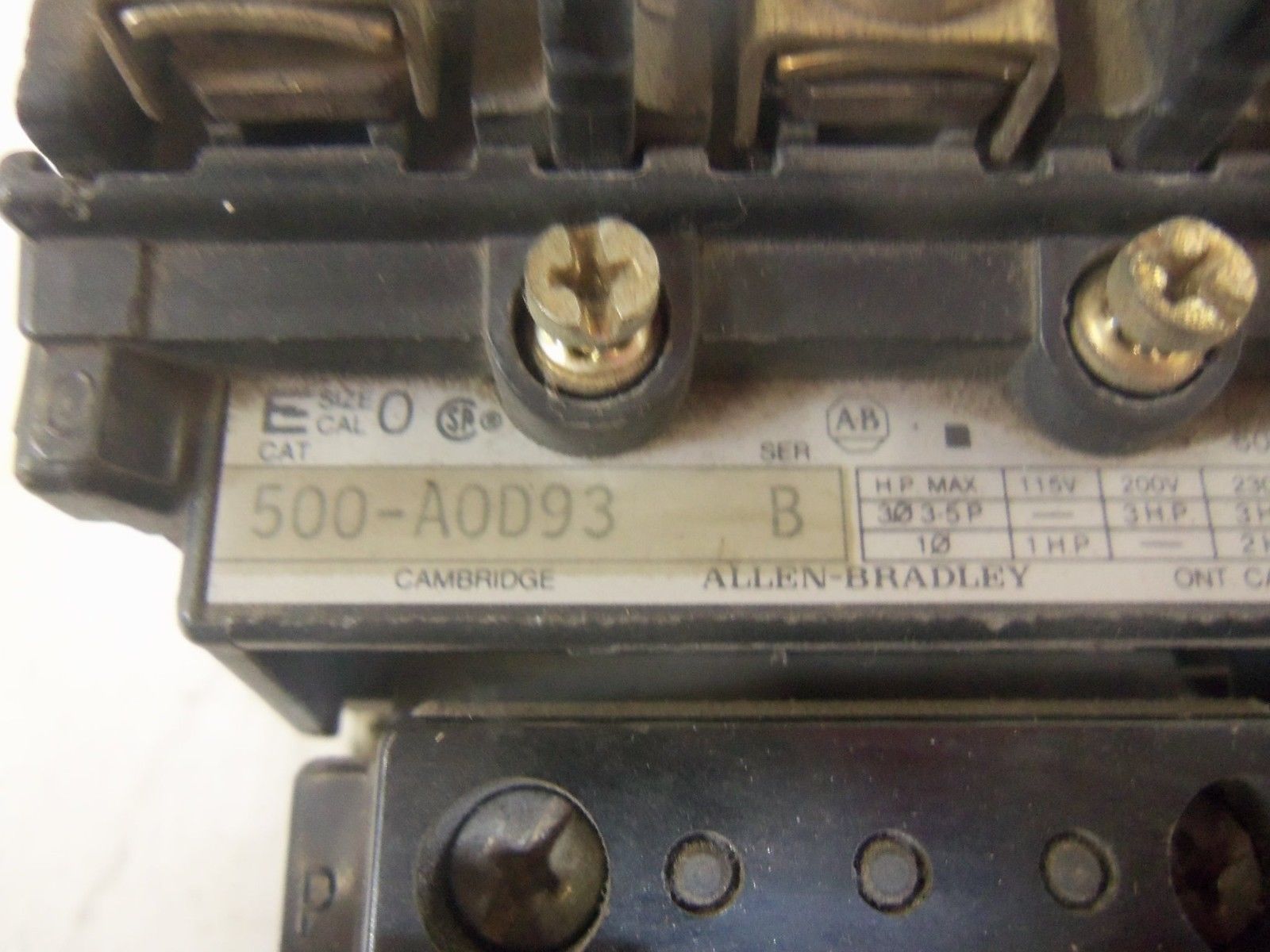 INDUSTRIAL SPARE PART 500-AOD93 SER. B UNMP