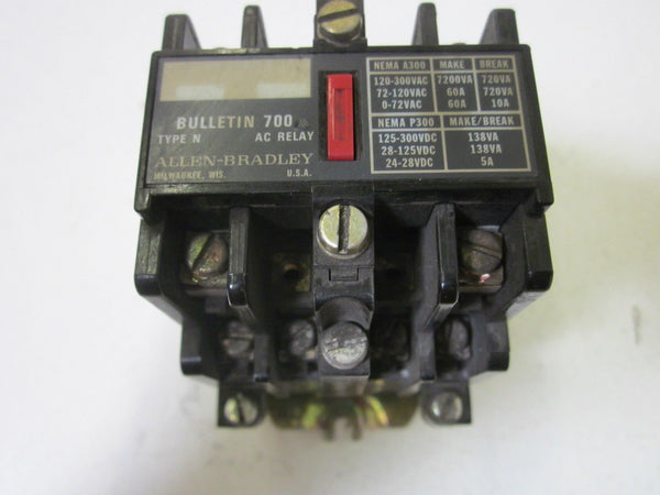 ALLEN BRADLEY 700-N400A1 SER. C CONTROL RELAY 110/120V  UNMP