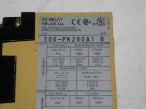 INDUSTRIAL SPARE PART 700-PK200A1  UNMP  115-120V