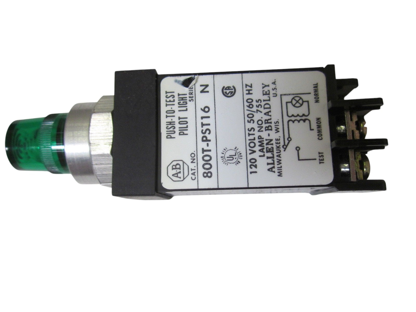 INDUSTRIAL SPARE PART 800T-PST16 SER. N GREEN PUSH TO TEST PILOT LIGHT NSNP