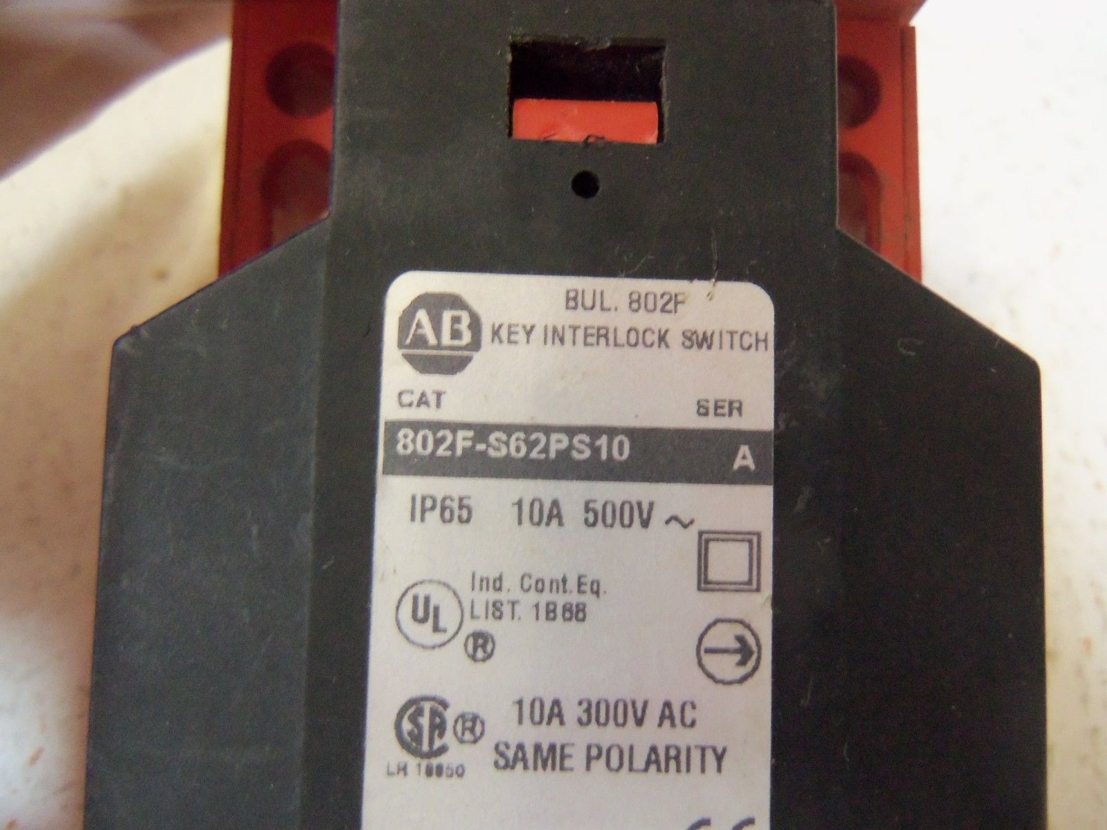 INDUSTRIAL SPARE PART 802F-S62PS10 SERIES A KEY INTERLOCK SWITCH UNMP