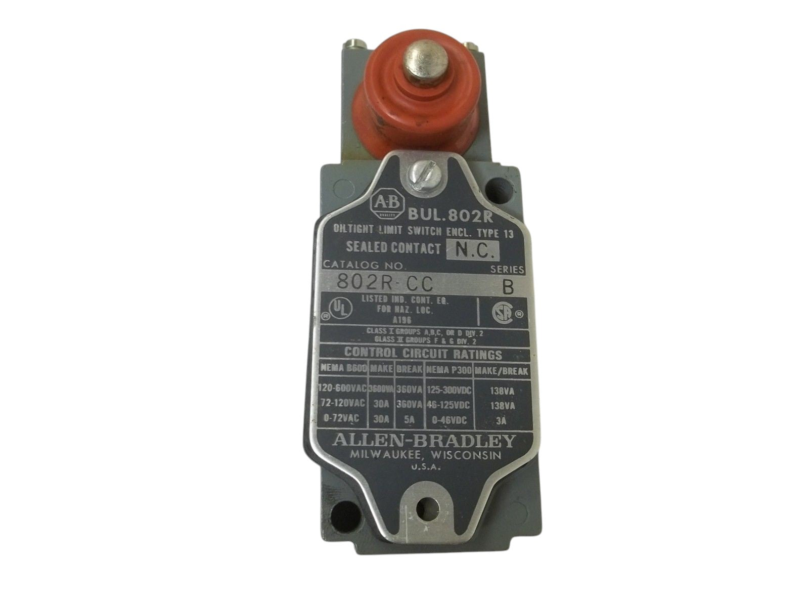INDUSTRIAL SPARE PART 802R-CC SER.B LIMIT SWITCH UNMP