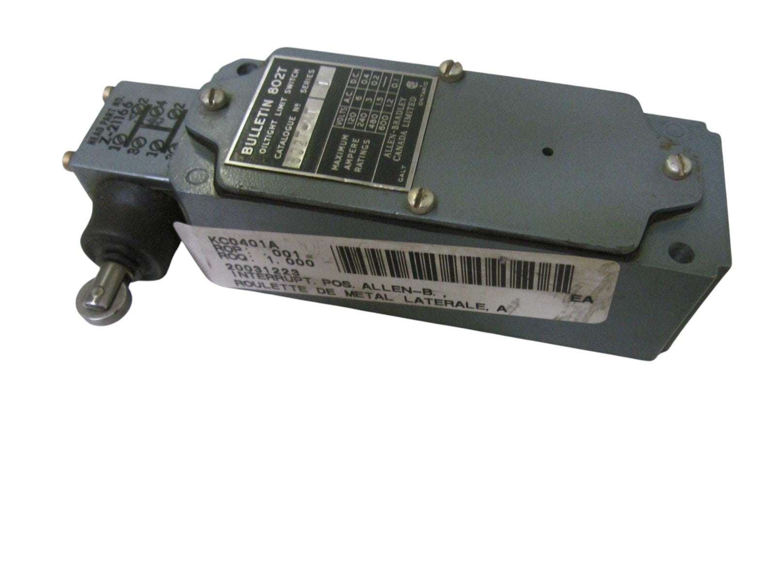 INDUSTRIAL SPARE PART 802T-KT SER.1 UNMP