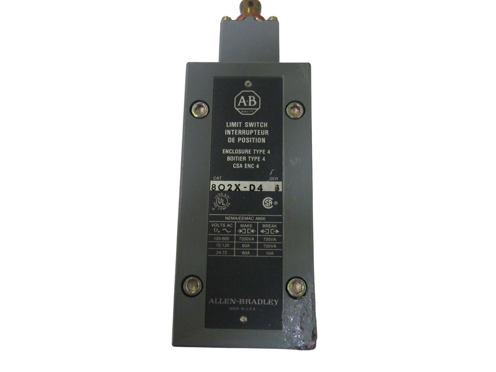 INDUSTRIAL SPARE PART 802X-D4 SER.B UNMP