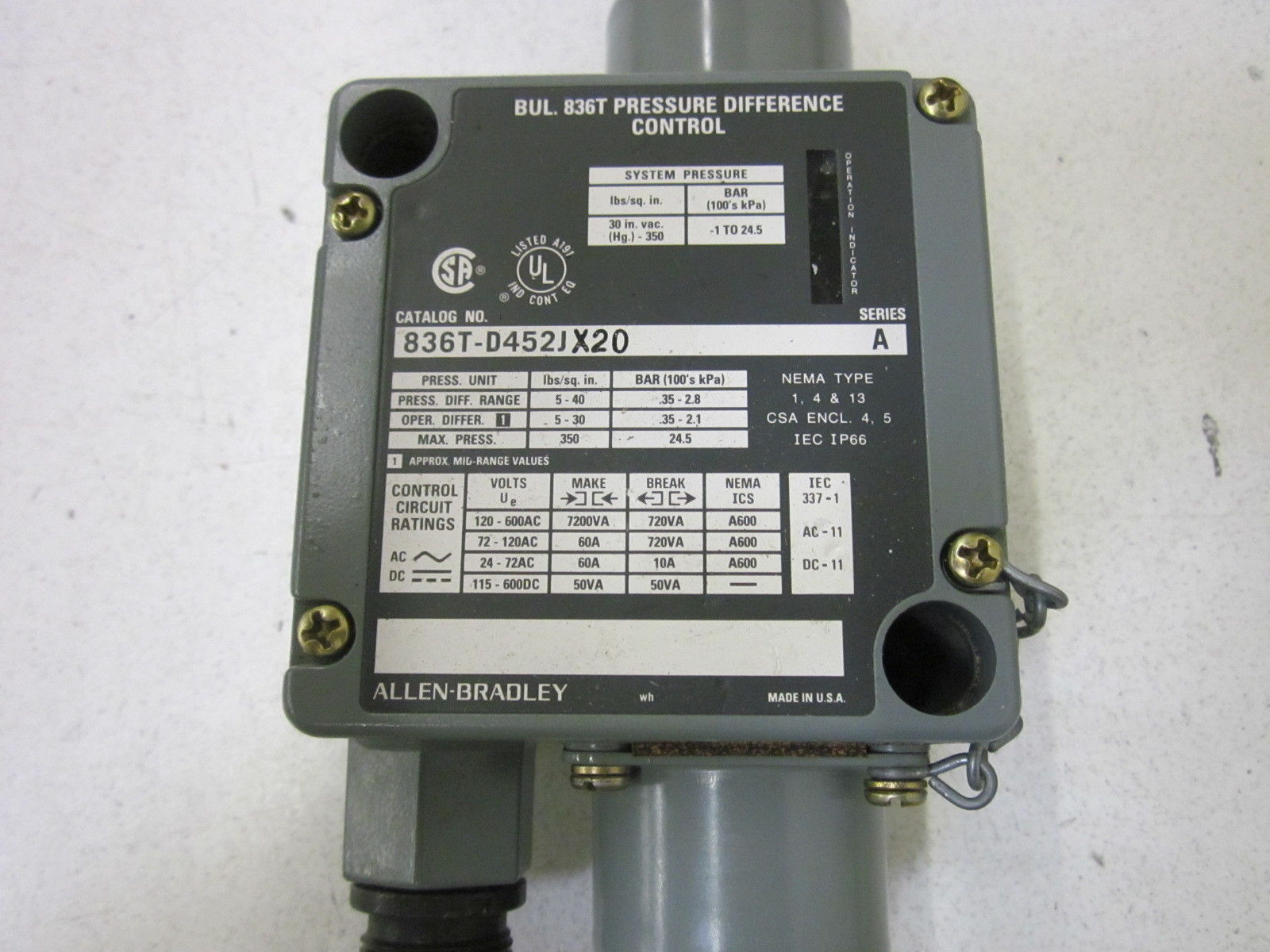 INDUSTRIAL SPARE PART 836T-D452JX20 SER.A NSNP