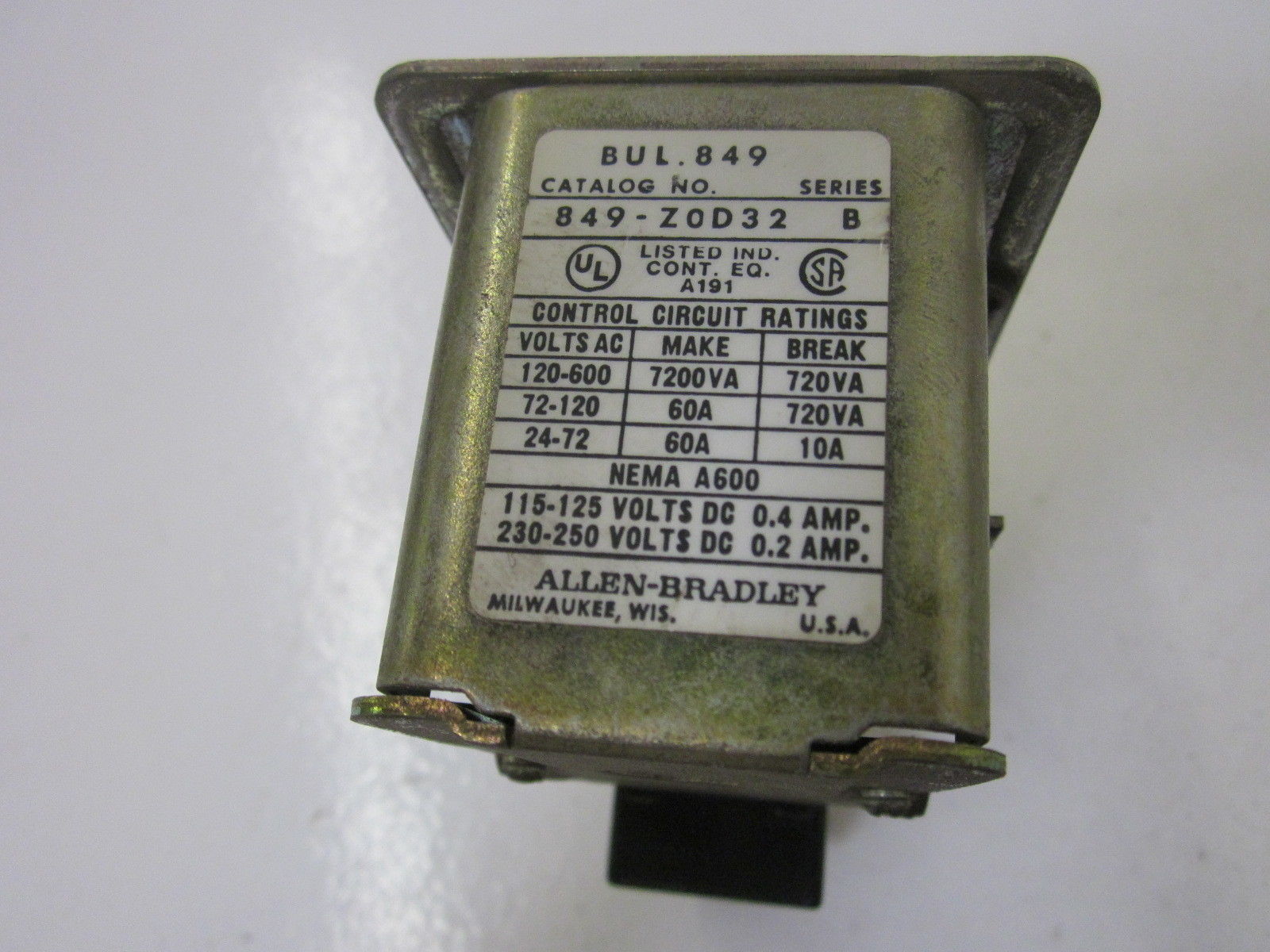 ALLEN BRADLEY 849-Z0D32 SER. B *USED*