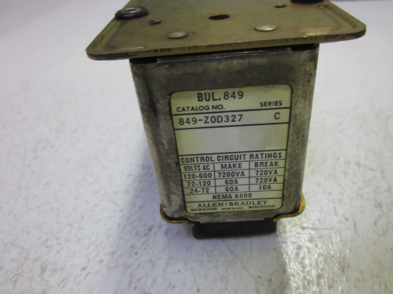 ALLEN BRADLEY 849-Z0D327 SER. C 120V UNMP