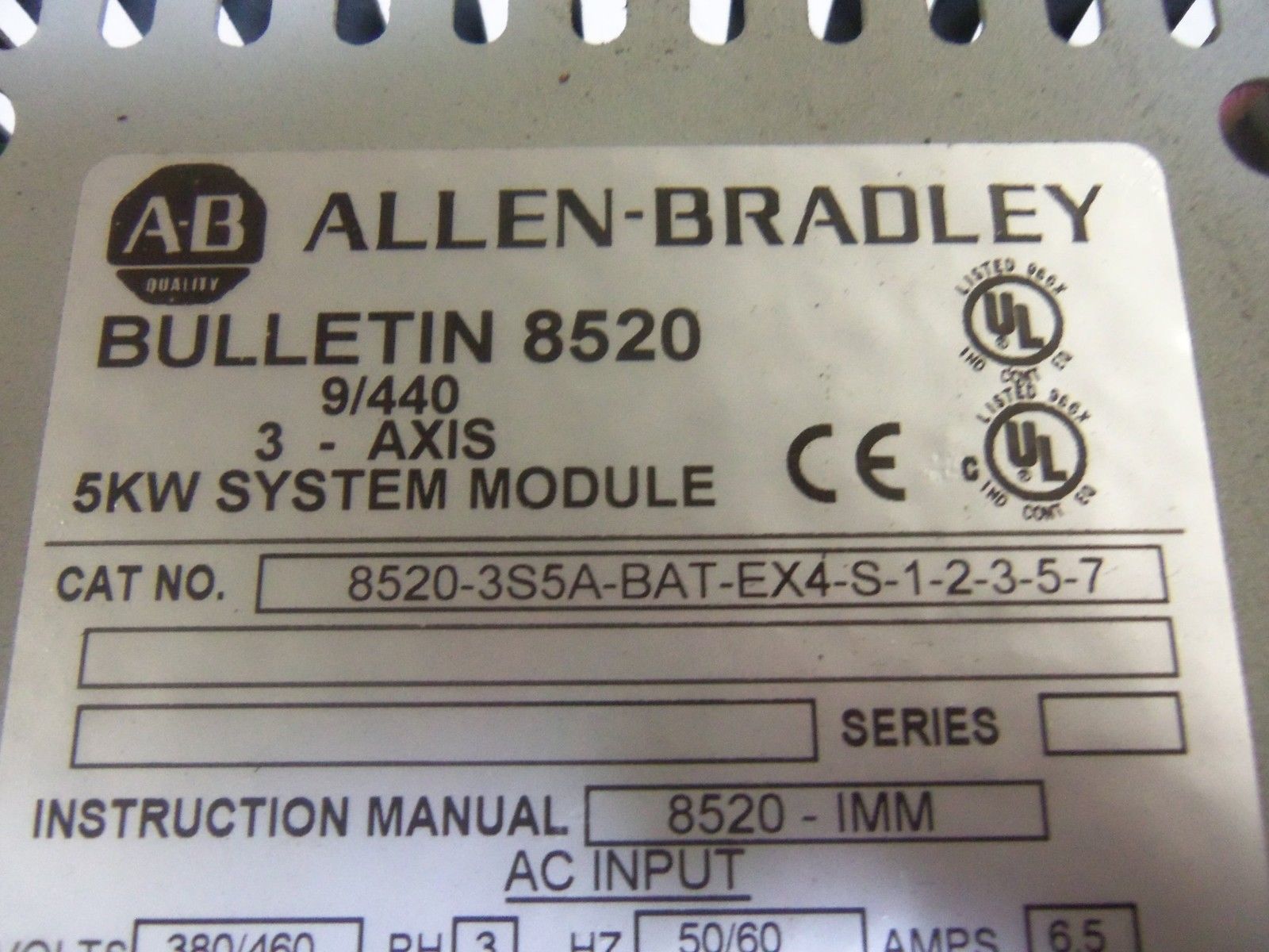 INDUSTRIAL SPARE PART 8520-3S5A-BAT-EX4-S-1-2-3-5-7  UNMP