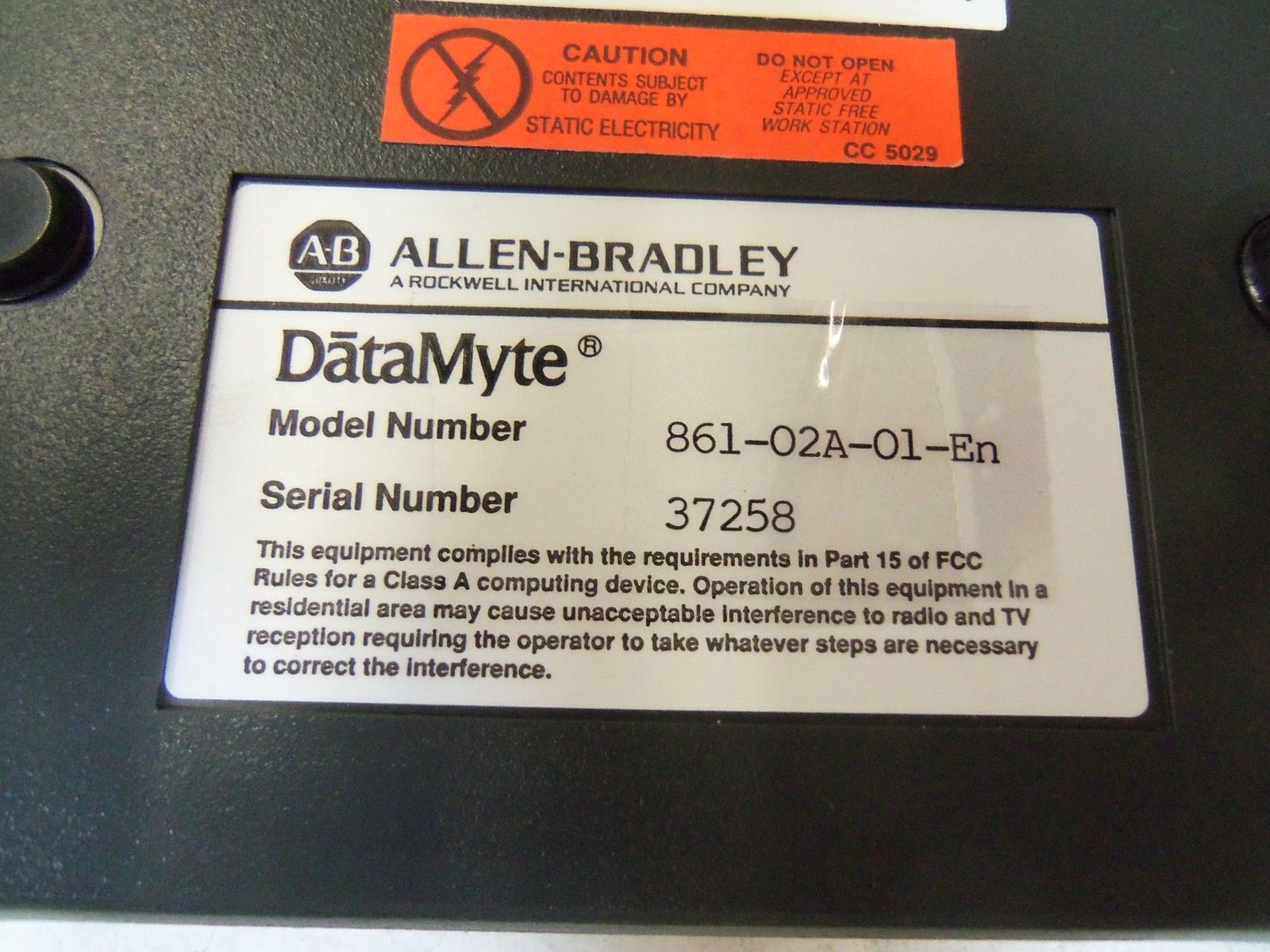 ALLEN BRADLEY DATAMYTE 861-02A-01-En (AS PICTURED)  *USED*