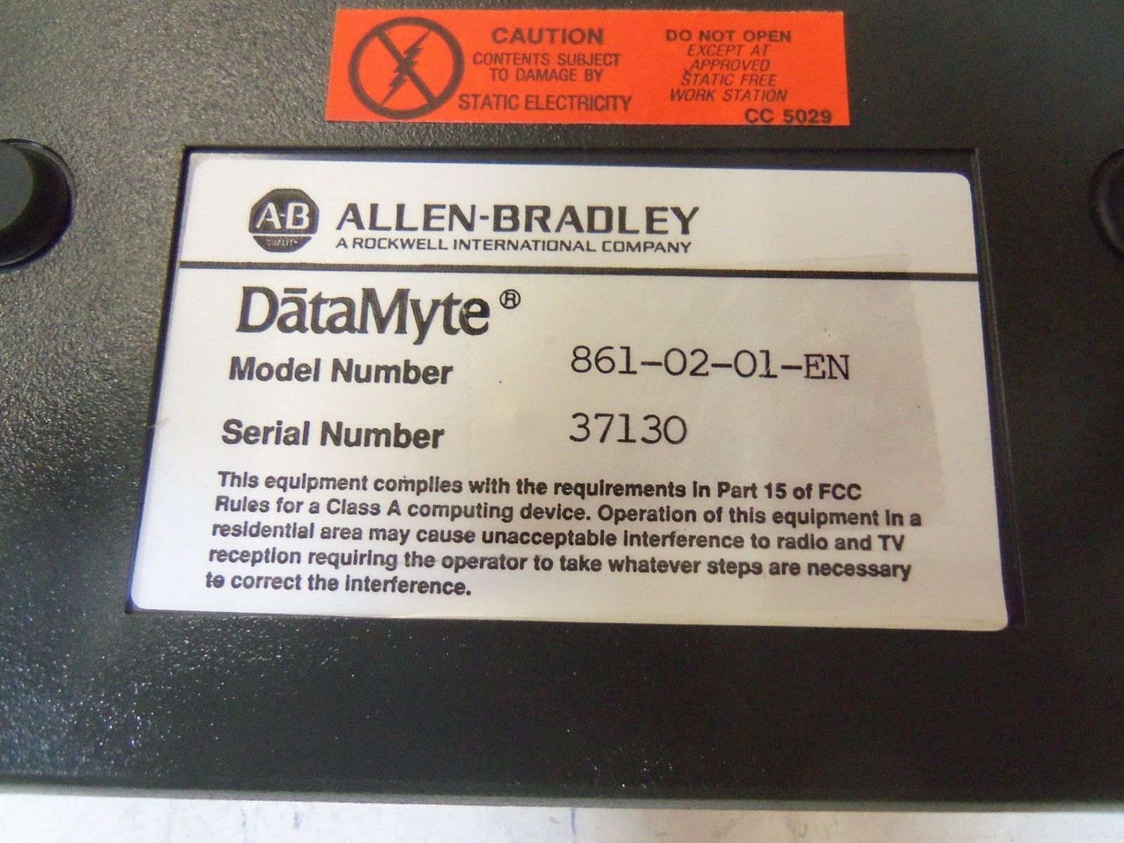 ALLEN BRADLEY DATAMYTE 861-02-01-EN (AS PICTURED)  *USED*