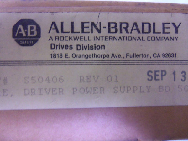 ALLEN BRADLEY S50406 DRIVER POWER SUPPLY BOARD NSMP