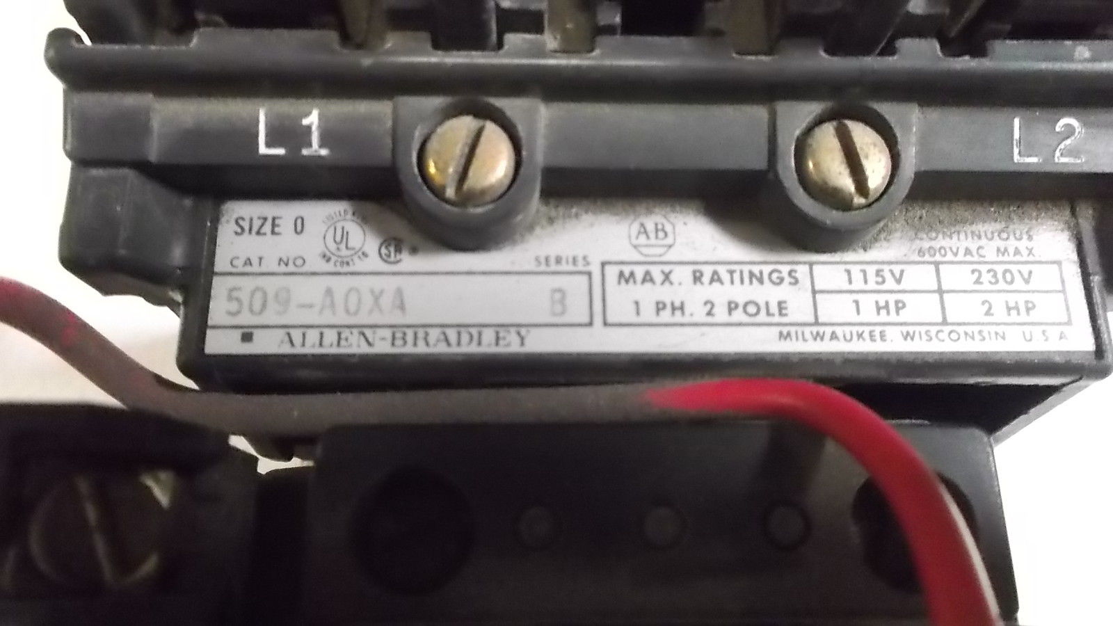 INDUSTRIAL SPARE PART SIZE 0 509-AOXA SER. B STARTER 230-240V UNMP