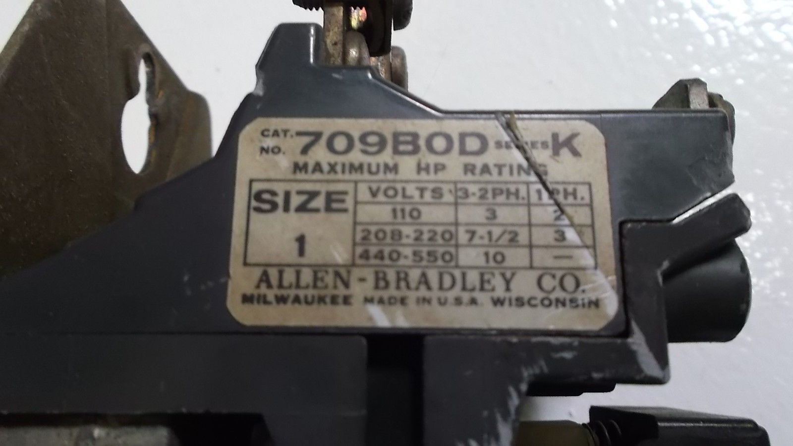 INDUSTRIAL SPARE PART STARTER 709BOD SERIES K (AS PICTURED) UNMP