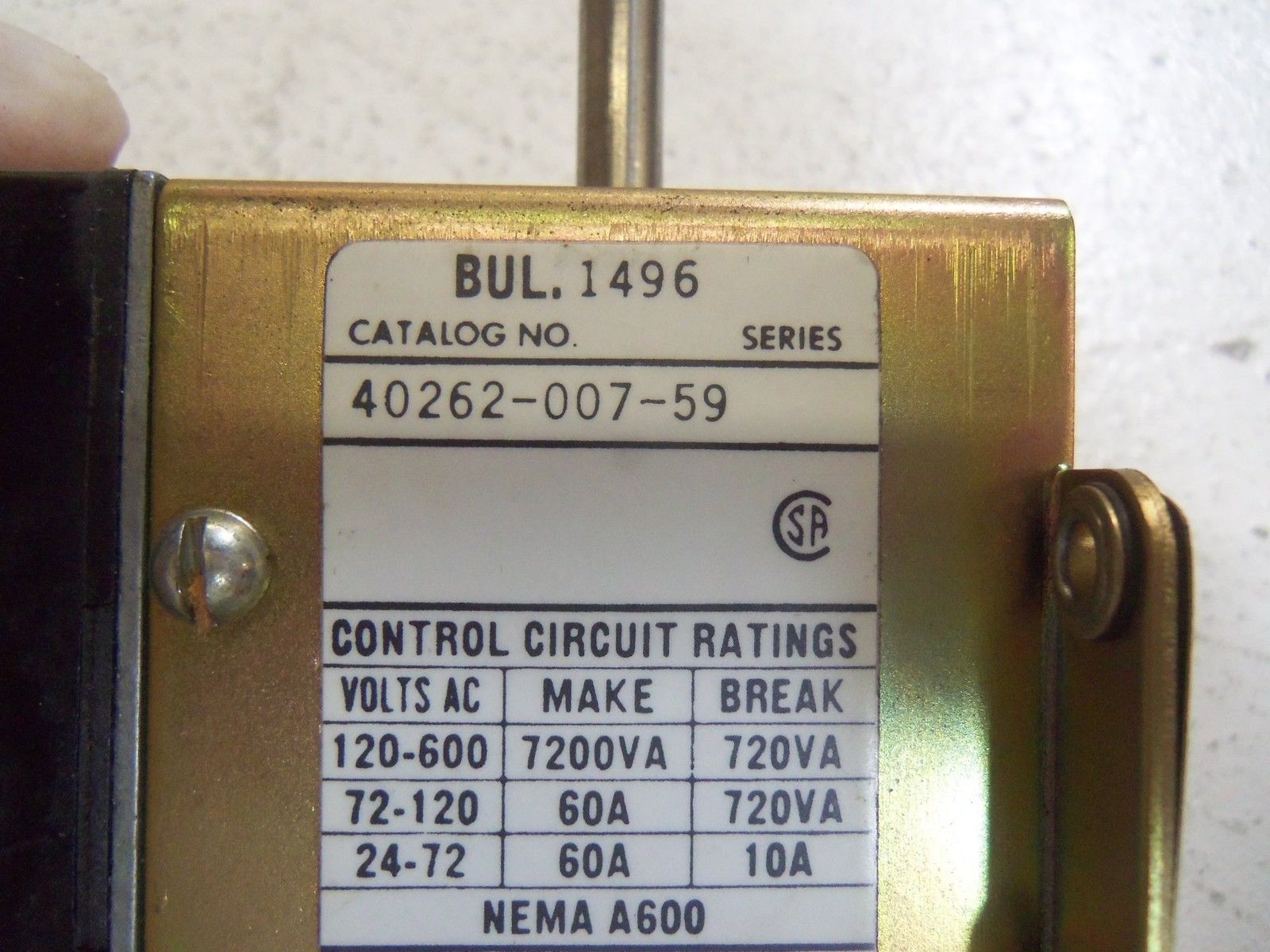 ALLEN BRADLEY TIMER 40262-007-59  UNMP